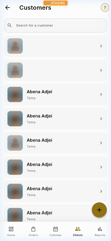 Customer list