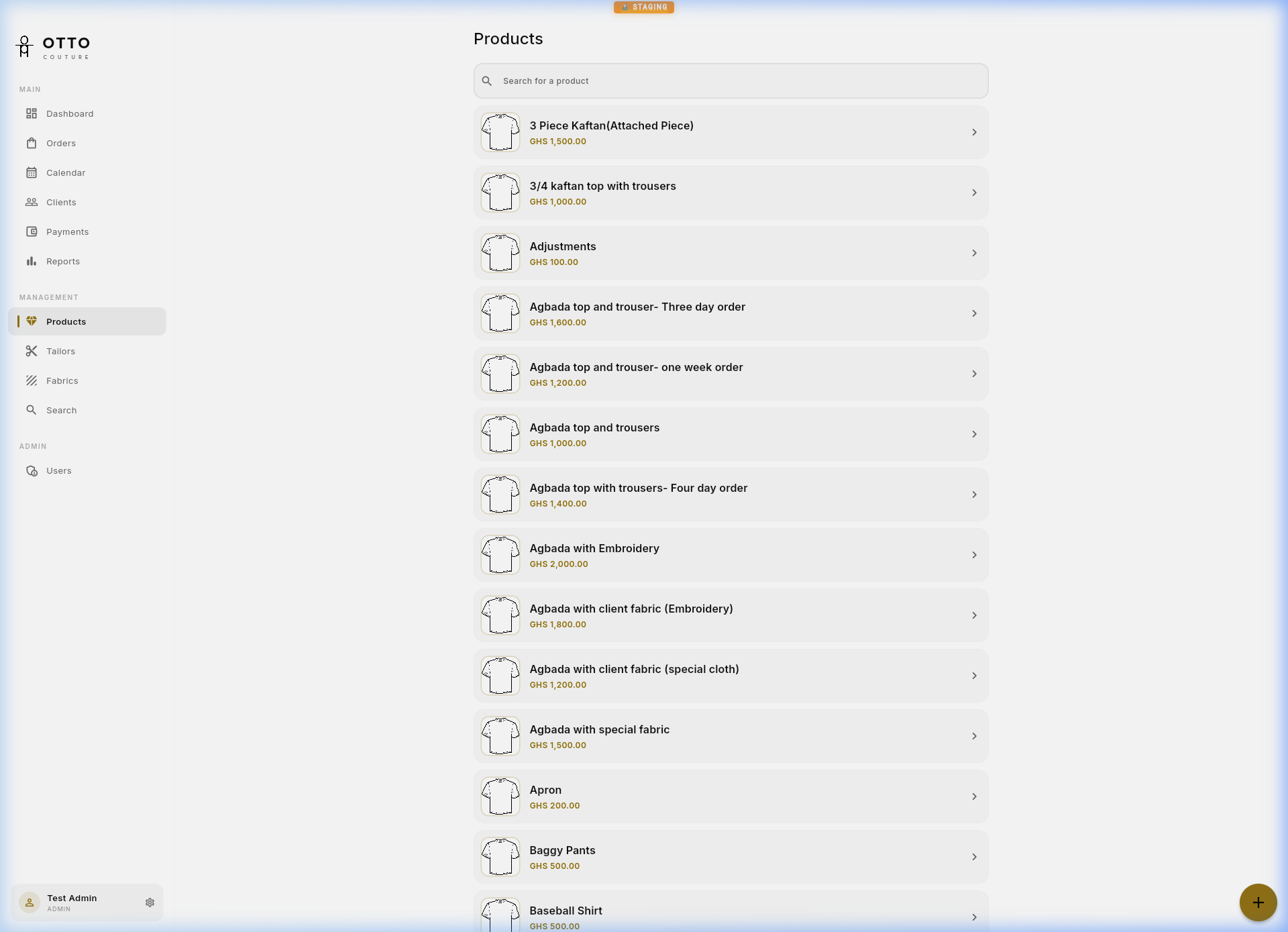 Product list