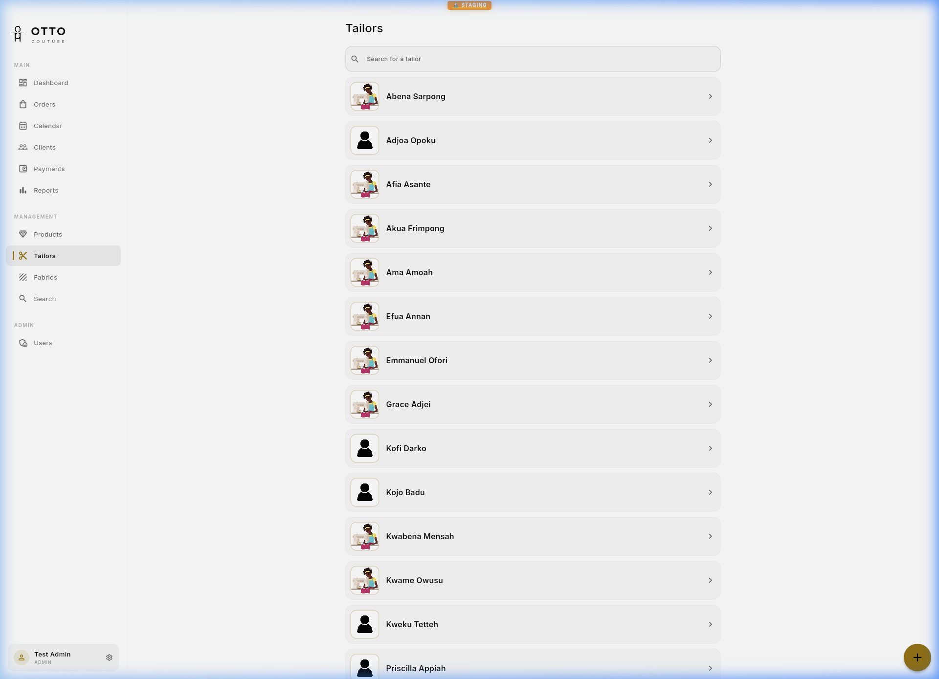 Tailor list